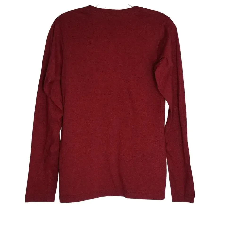 ❤️2/$12 Aeropostale Shirt Aero 87 Long Sleeve Cotton T-shirt Maroon Mens S